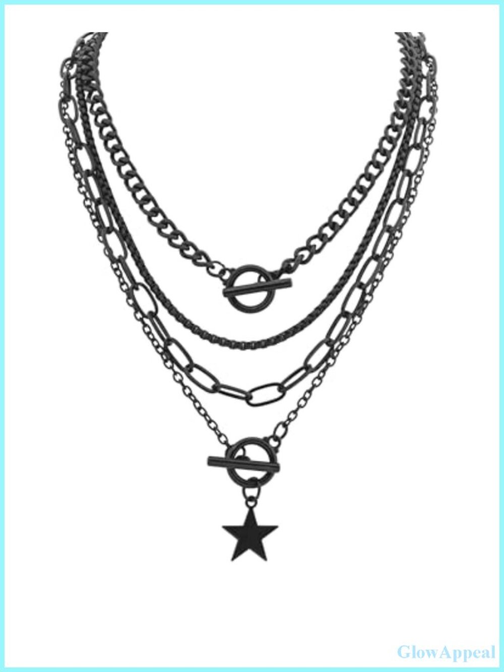Layered Star Choker Necklace Zinc Alloy Punk Gothic Grunge Emo Gift